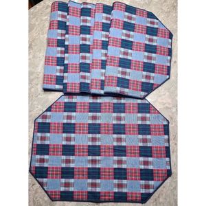 Farmhouse Table Placemats Plaid Decor County Cottage 6 Mats